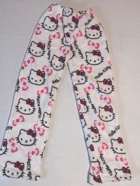 Women's XS Chase New Design Hello Kitty Fleece Pants White Lounge Pants